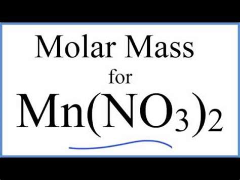 Molar mass of mn - 10 de ago. de 2021 ... The mass of a substance, lowercase m; its molar mass, capital M; and the number of moles, lowercase n, can be related by a single formula.